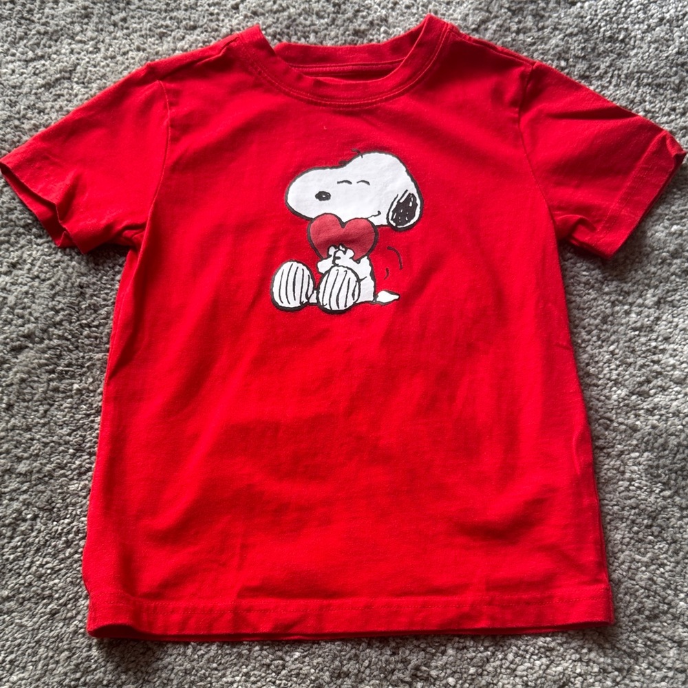 Janie and Jack Red Snoopy Short Sleeve Tee